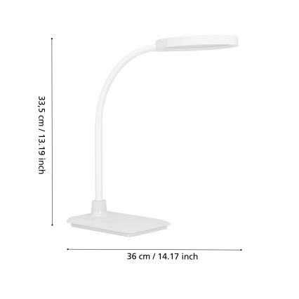 Eglo - Lámpara de mesa LED regulable y flexible LED/5,5W/230V 2700/4000/6500K blanca