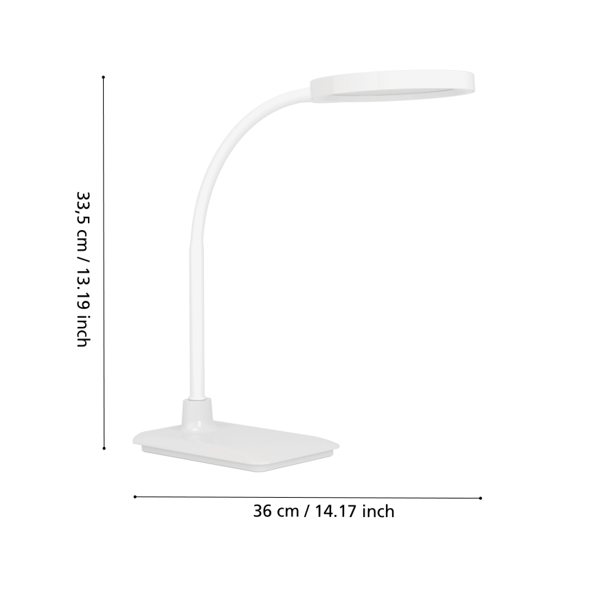 Eglo - Lámpara de mesa LED regulable y flexible LED/5,5W/230V 2700/4000/6500K blanca
