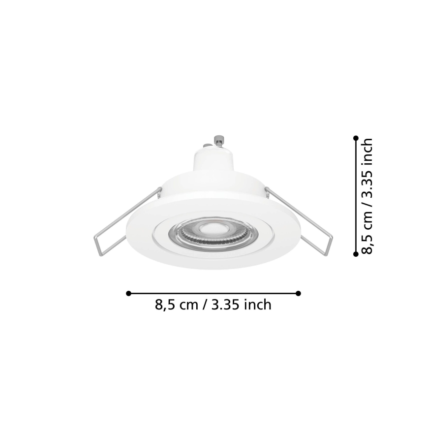 Eglo - Lámpara empotrable LED para baño 1xGU10/4,5W/230V IP44 blanca