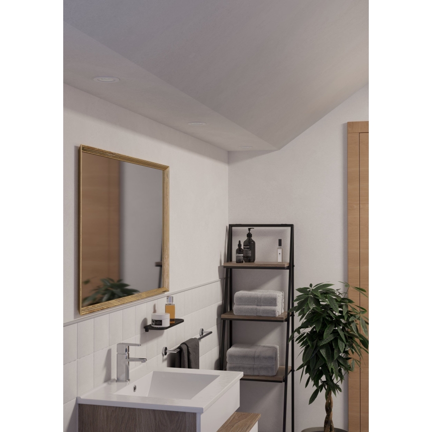 Eglo - Pack de 3 focos empotrables LED para baño, 1xGU10/4,5W/230V, IP44, blanco