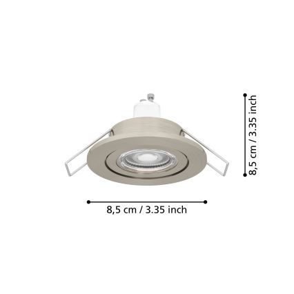 Eglo - Luminaria empotrable LED para baño 1xGU10/4,5W/230V IP44 cromo mate