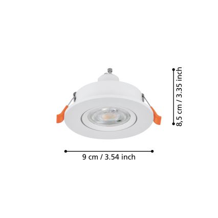 Eglo - Foco empotrado LED 1xGU10/4,5W/230V blanco