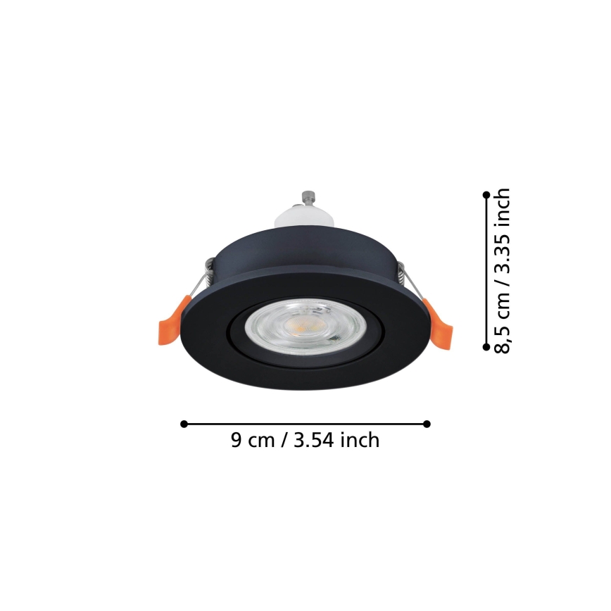 Eglo - Foco empotrado LED 1xGU10/4,5W/230V negro