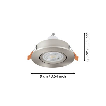 Eglo - LED foco empotrable de techo 1xGU10/4,5W/230V cromo mate
