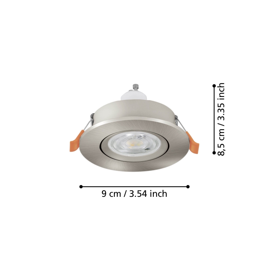 Eglo - LED foco empotrable de techo 1xGU10/4,5W/230V cromo mate