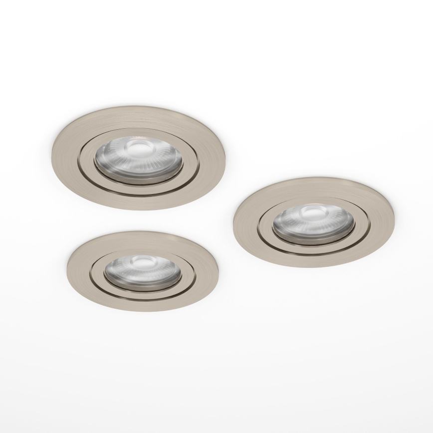 Eglo - SET 3x focos LED empotrables de techo 1xGU10/4,5W/230V cromo mate