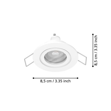 Eglo - Foco empotrable LED para baño 1xGU10/4,5W/230V IP44 blanco