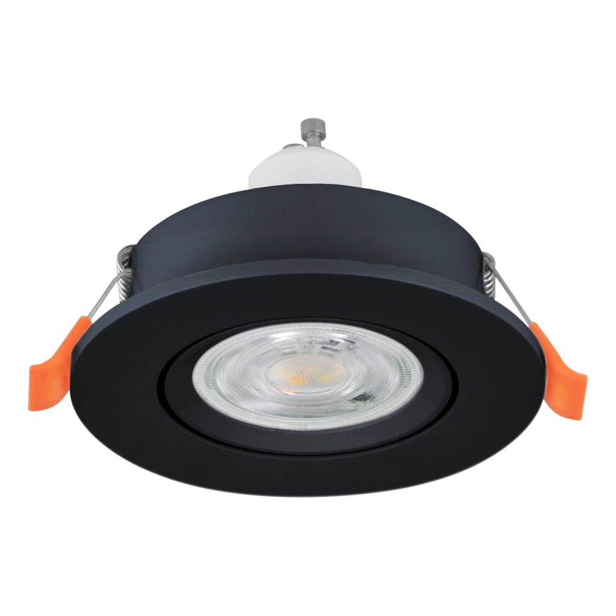 Eglo - Foco empotrable LED para baño 1x GU10/4,5 W/230 V IP44 negro