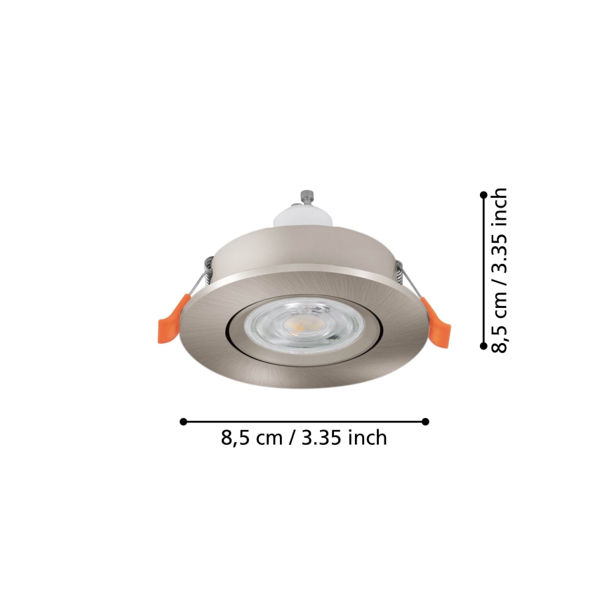 Eglo - Foco empotrable LED para baño 1xGU10/4,5W/230V IP44 cromo mate