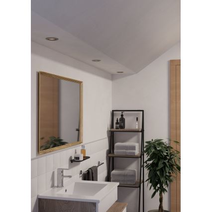 Eglo - Juego de 3 focos LED empotrados para baño, 1xGU10/4,5W/230V, IP44, cromo mate