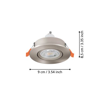 Eglo - Foco empotrado LED 1xGU10/4,5W/230V, cromo mate