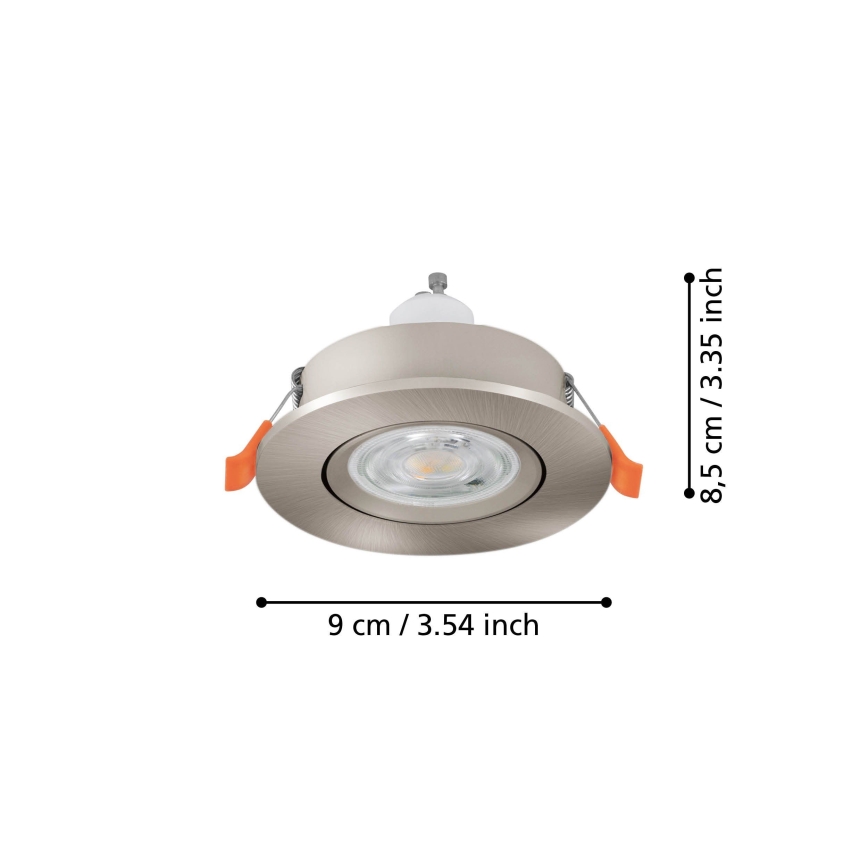 Eglo - Foco empotrado LED 1xGU10/4,5W/230V, cromo mate