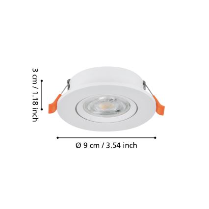 Eglo - Luminaria empotrada LED/4,8 W/230 V 2700/4000/6500 K blanco