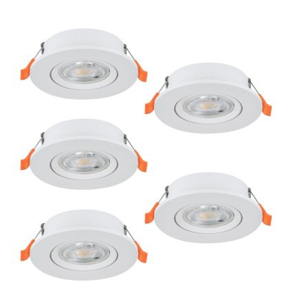 Eglo - Set de 5 focos empotrables de techo LED/4,8W/230V 2700/4000/6500K blanco