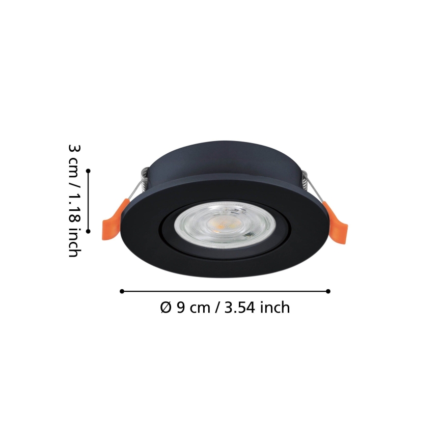 Eglo - Foco empotrado LED/4,8W/230V 2700/4000/6500K negro