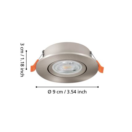 Eglo - Foco empotrado LED/4,8W/230V 2700/4000/6500K cromo mate