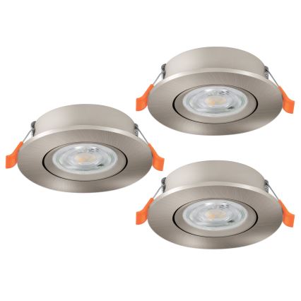 Eglo - Set de 3 focos empotrables LED/4,8W/230V 2700/4000/6500K cromo mate