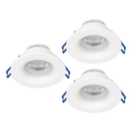 Eglo - Set de 3 lámparas empotrables LED para baño LED/4,9W/230V 2700/4000/6500K Ø 8,8 cm IP65 blanco