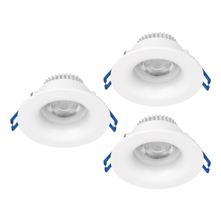Eglo - Set de 3 lámparas empotrables LED para baño LED/4,9W/230V 2700/4000/6500K Ø 8,8 cm IP65 blanco