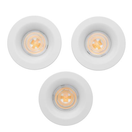 Eglo - Set de 3 lámparas empotrables LED para baño LED/4,9W/230V 2700/4000/6500K Ø 8,8 cm IP65 blanco