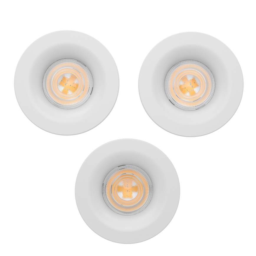 Eglo - Set de 3 lámparas empotrables LED para baño LED/4,9W/230V 2700/4000/6500K Ø 8,8 cm IP65 blanco