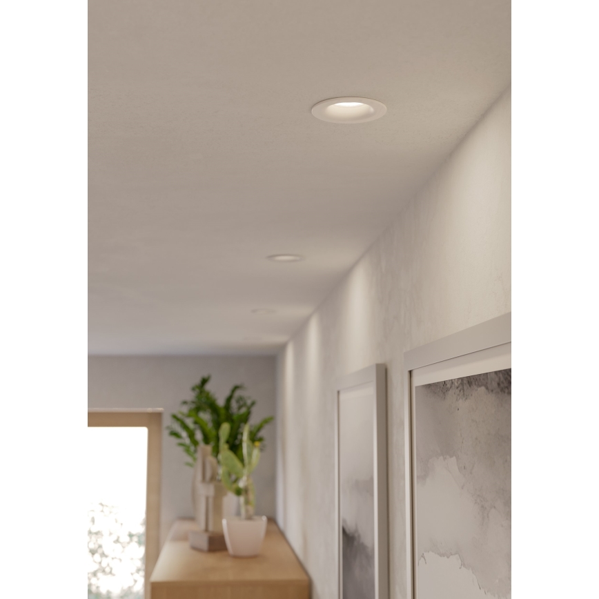Eglo - Set de 3 lámparas empotrables LED para baño LED/4,9W/230V 2700/4000/6500K Ø 8,8 cm IP65 blanco