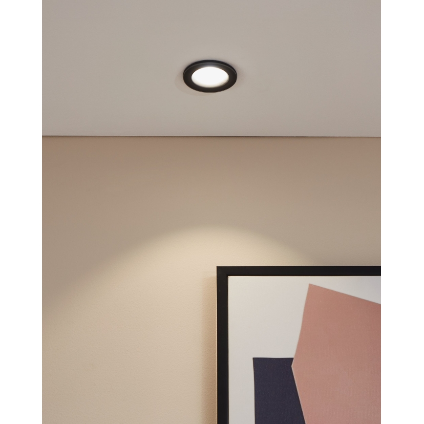 Eglo - Luminaria empotrada LED para baño LED/4,9W/230V 2700/4000/6500K Ø 8,8 cm IP65 negra