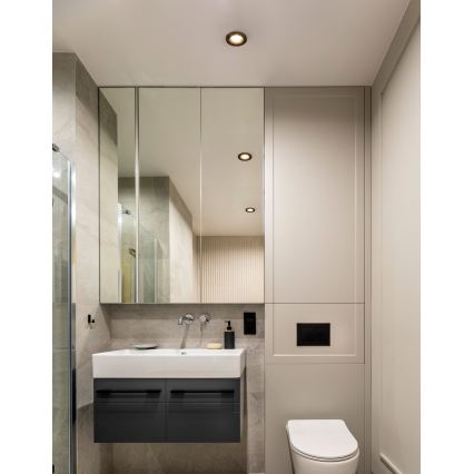 Eglo - Set de 3 focos empotrables LED para baño LED/4,9W/230V 2700/4000/6500K Ø 8,8 cm IP65 negro