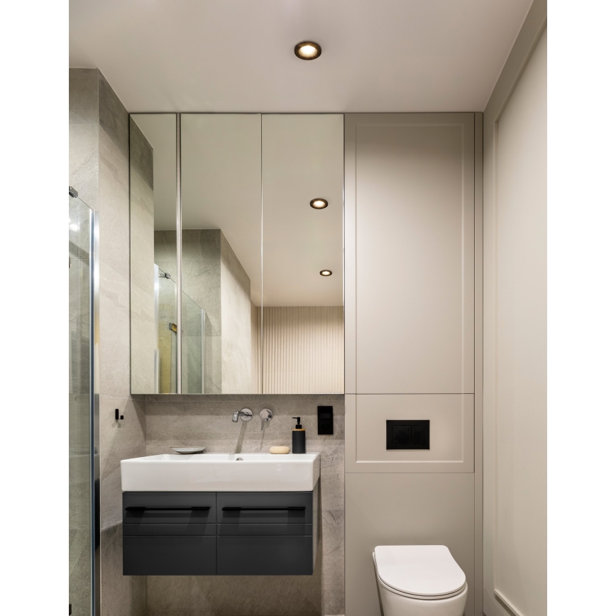 Eglo - Set de 3 focos empotrables LED para baño LED/4,9W/230V 2700/4000/6500K Ø 8,8 cm IP65 negro