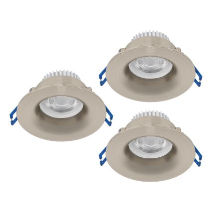 Eglo - Juego de 3 empotrables LED para baño LED/4,9W/230V 2700/4000/6500K Ø 8,8 cm IP65 cromo mate