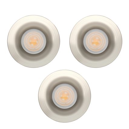 Eglo - Juego de 3 empotrables LED para baño LED/4,9W/230V 2700/4000/6500K Ø 8,8 cm IP65 cromo mate