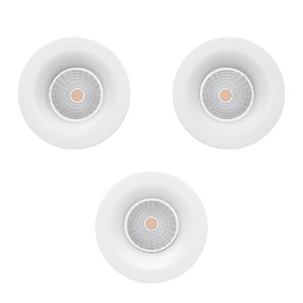 Eglo - Set de 3 focos LED empotrables regulables LED/4,8W/230V Ø 8,8 cm blanco
