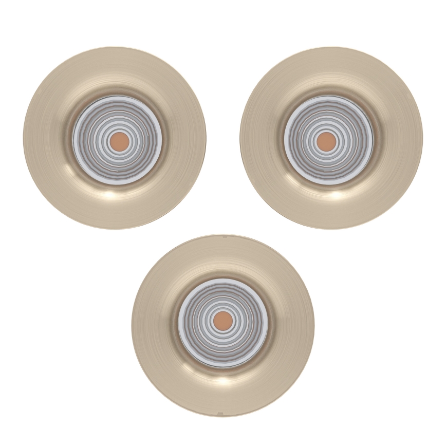 Eglo - Juego de 3 downlights empotrables LED regulables LED/4,8W/230V Ø 8,8 cm cromo mate