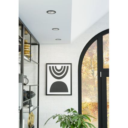 Eglo - LED RGBW regulable luminaria empotrada para baño LED/4,8W/230V 2700-6500K IP44 negro