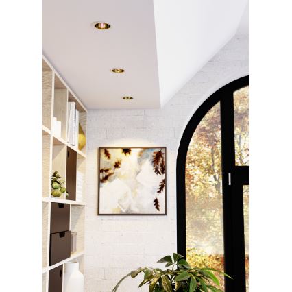 Eglo - LED RGBW regulable, luminaria empotrada para baño LED/4,8W/230V 2700-6500K IP44 blanco/dorado