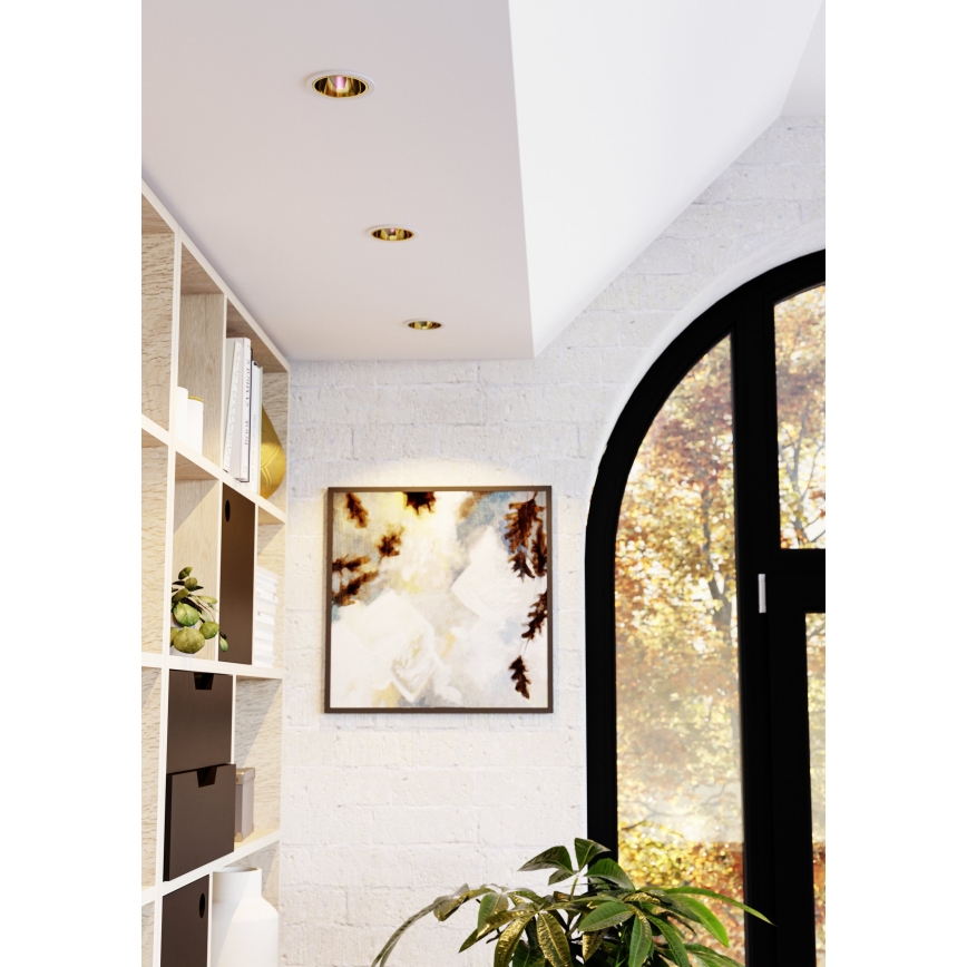 Eglo - LED RGBW regulable, luminaria empotrada para baño LED/4,8W/230V 2700-6500K IP44 blanco/dorado