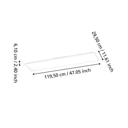Eglo - Panel LED de superficie regulable/33,5W/230V 2700-6500K 120x30 cm blanco + mando a distancia