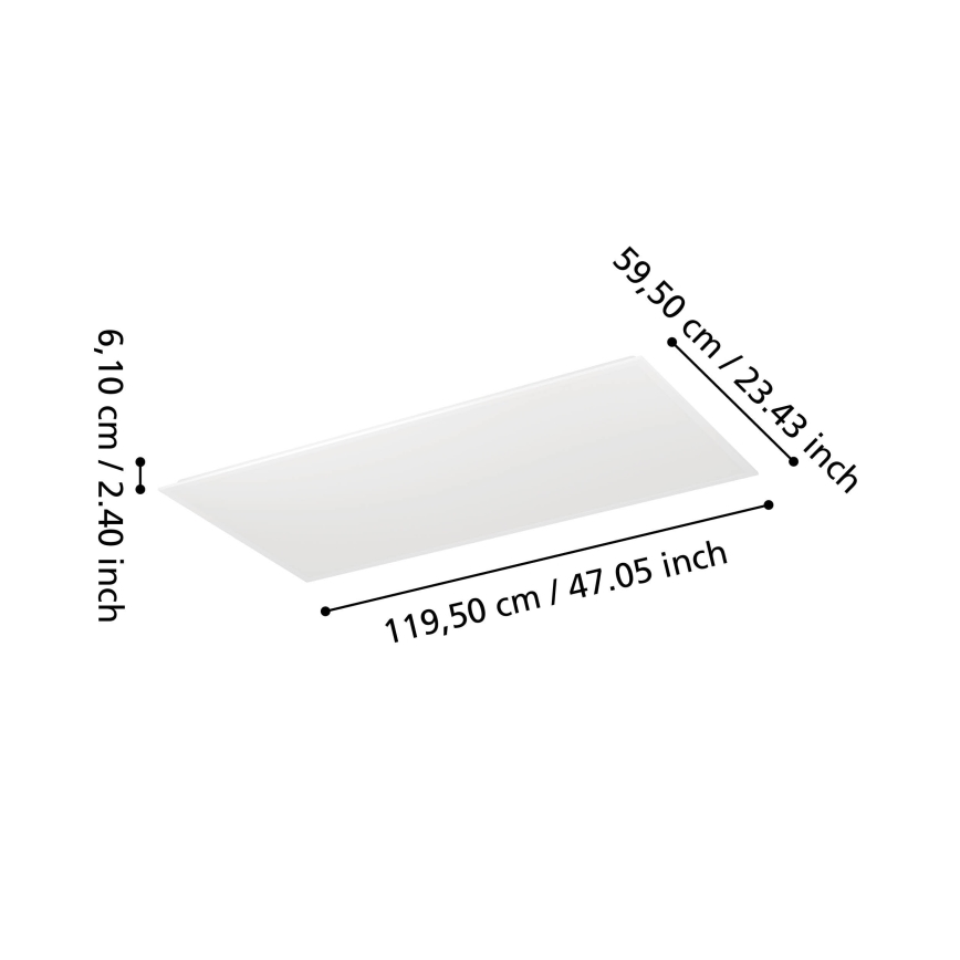 Eglo - Panel LED regulable de montaje en superficie LED/35,5W/230V 2700-6500K 120x60 cm blanco + mando a distancia