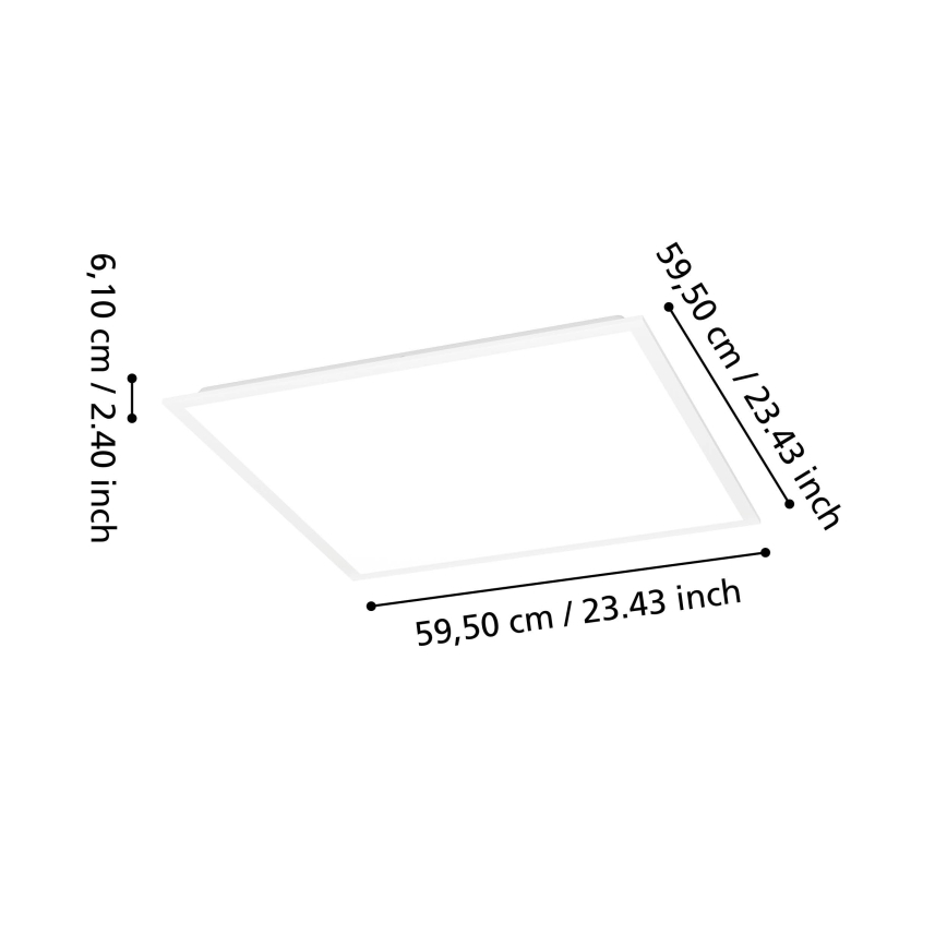 Eglo - Panel LED regulable de montaje en superficie LED/33W/230V 2700-6500K 50x50 cm blanco + mando a distancia