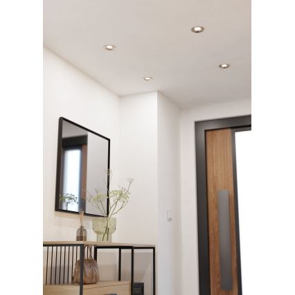 Eglo - Set de 3 focos empotrables LED regulables LED/6,4W/230V Ø 8,8 cm cromo mate