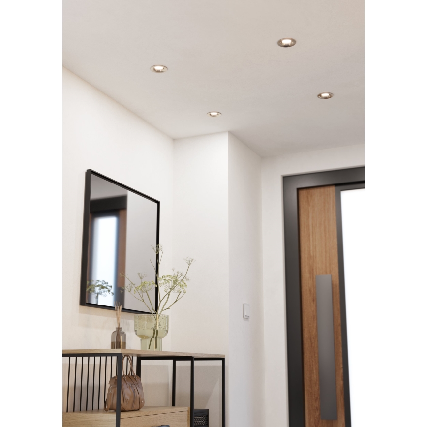 Eglo - Set de 3 focos empotrables LED regulables LED/6,4W/230V Ø 8,8 cm cromo mate