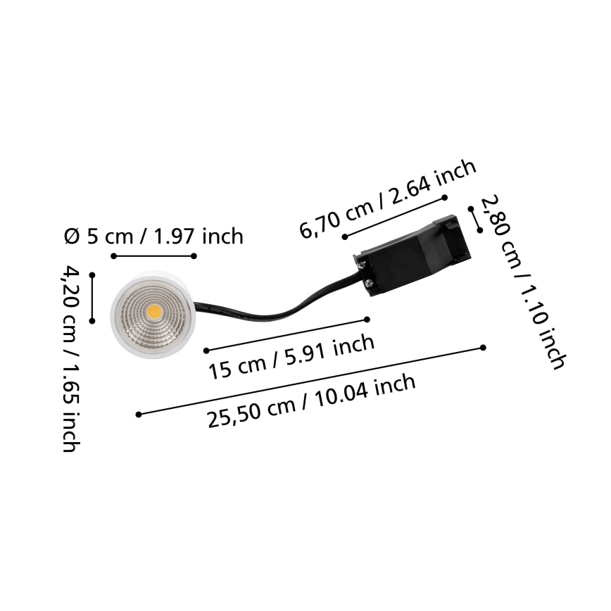 Eglo - Módulo LED regulable 4,8W/230V 2700K