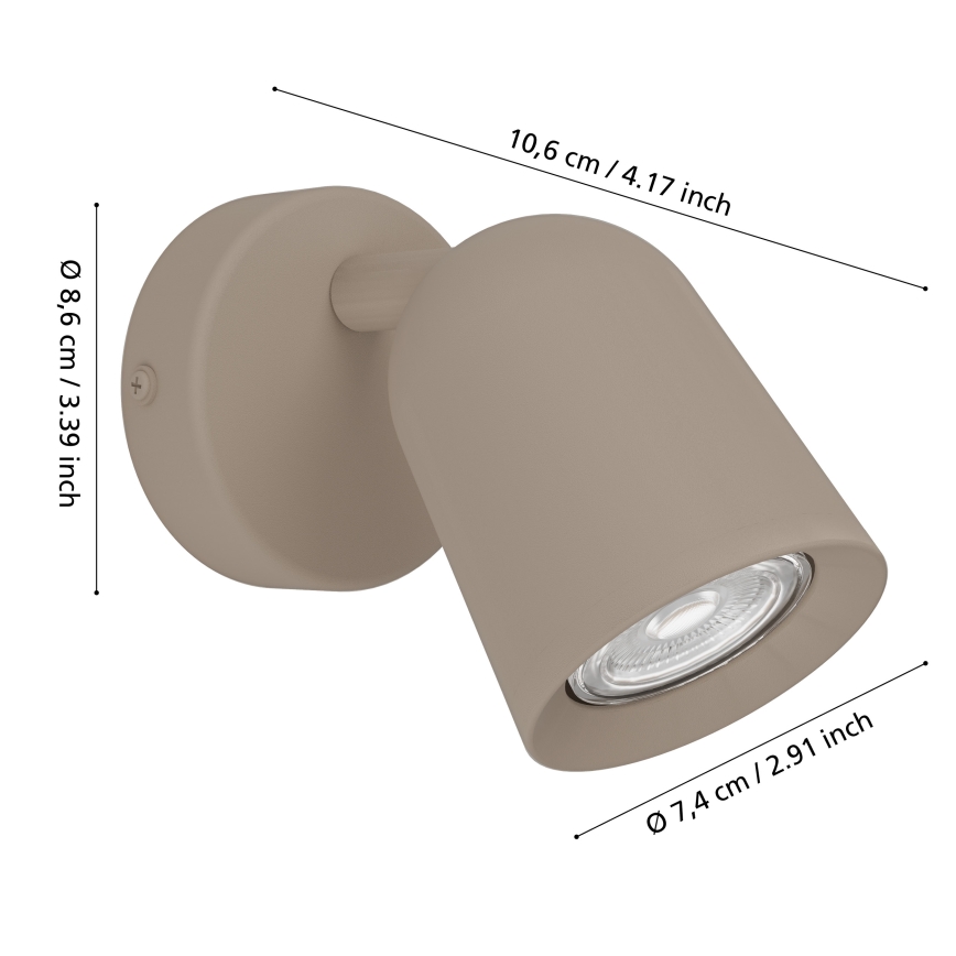 Eglo - Aplique de pared orientable 1x GU10/5W/230V beige