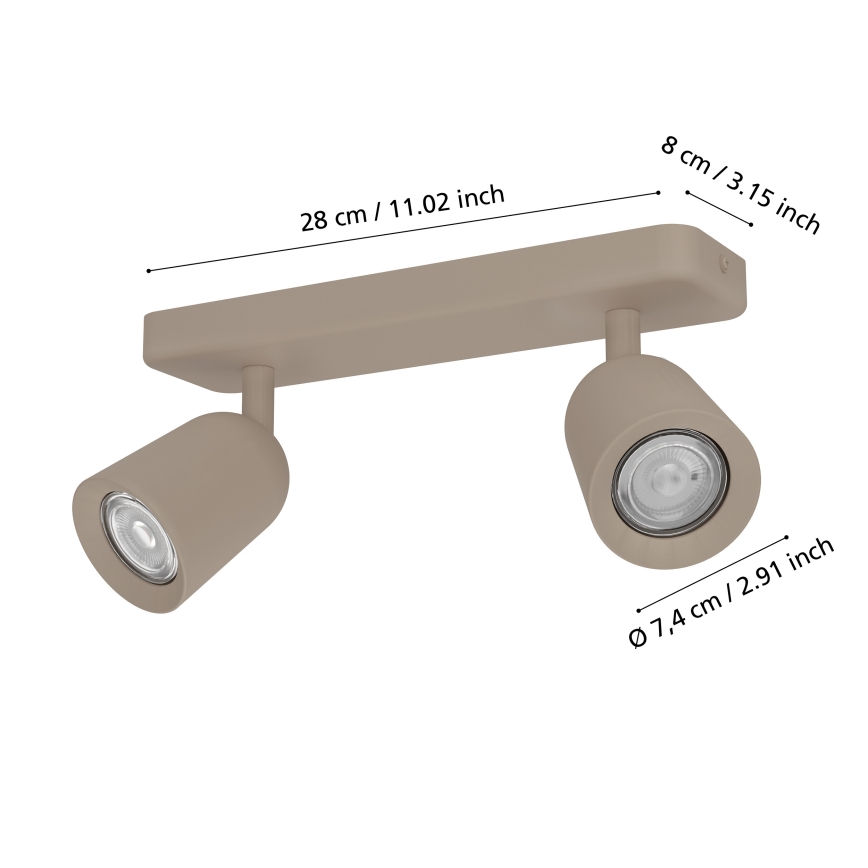 Eglo - Foco orientable 2xGU10/10W/230V beige