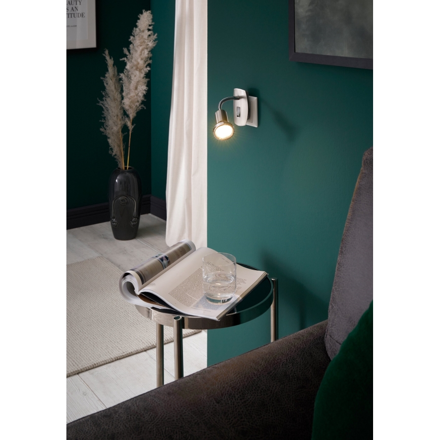 Eglo - Lámpara LED para enchufe 1xGU10/2,8W/230V cromo mate