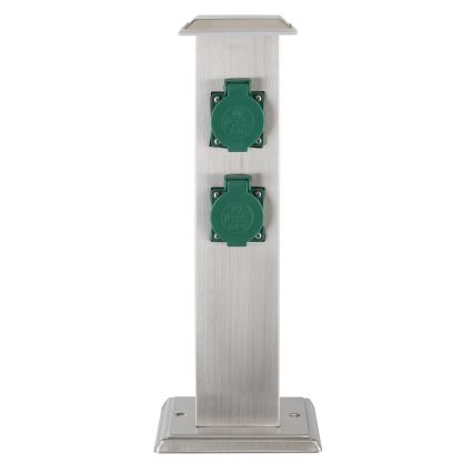 EGLO - Columna de enchufe para exterior verde SCHUKO IP44