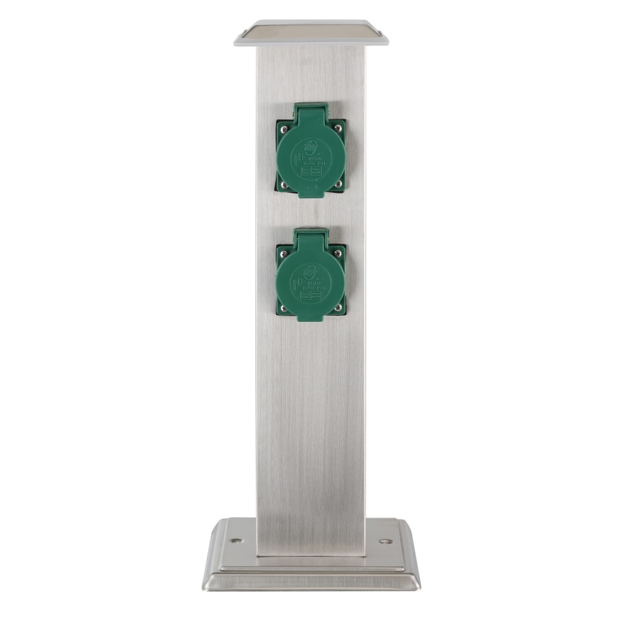 EGLO - Columna de enchufe para exterior verde SCHUKO IP44