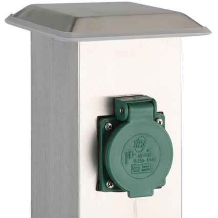 EGLO - Columna de enchufe para exterior verde SCHUKO IP44