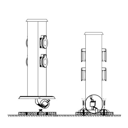 EGLO - Columna de enchufe para exterior verde SCHUKO IP44