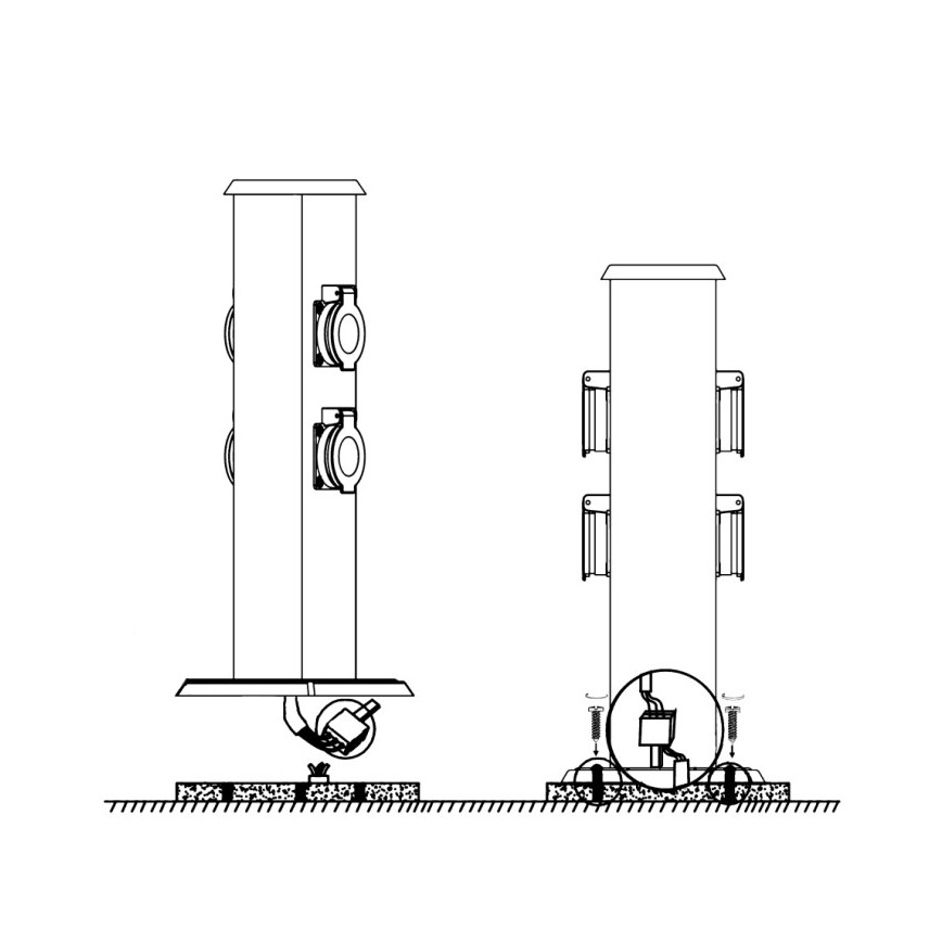 EGLO - Columna de enchufe para exterior verde SCHUKO IP44